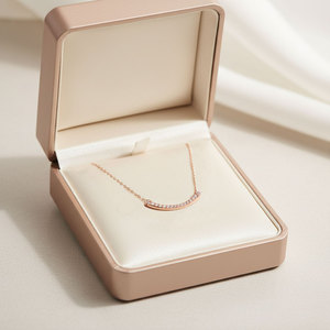 Collier pendentif en or rose 18 carats avec diamant naturel, série Smile, élément cœur, bijoux fins, pour femmes, usage quotidien, fournisseur de Hong Kong. - Product Image 4