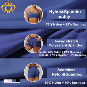 Set Yoga da Donna con Leggings e Pantaloncini, Abbigliamento Fitness, Completo Sportivo con Reggiseno, Giacca e Accessori SQ4001 - Product Image 3