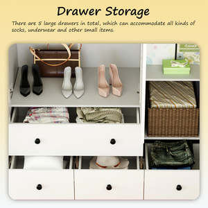 ตู้เสื้อผ้าไม้สไตล์มินิมอล4ประตูขนาดกว้างขวางสำหรับห้องนั่งเล่น Armario de Madera พร้อมแท่งแขวนสำหรับห้องนอน - Product Image 3