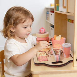 Nouvel ensemble créatif de jouets de <span class=keywords><strong>simulation</strong></span> de hamburger et frites, plateau de jeu éducatif pour enfants, jouet de <span class=keywords><strong>cuisine</strong></span> de <span class=keywords><strong>simulation</strong></span> - Product Image 4