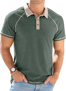 Nhà máy cung cấp giản dị Mens bông/Polyester lỏng phù hợp với Ngắn Tay Áo polo Áo Sơ Mi Thời Trang OEM - Product Image 3