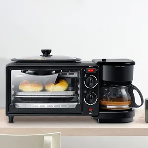 다기능 미니 드립 커피 메이커 빵 피자 오븐 프라이팬 토스터 3 1 아침 만드는 기계