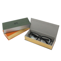 Étui à lunettes de soleil pliable triangulaire portable, fermeture magnétique, boîte rigide pour lunettes, logo personnalisé