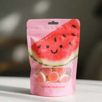 Pochette debout imprimée personnalisée pour bonbons Emballage alimentaire Sac en plastique étanche à l'eau avec fermeture éclair pour animaux de compagnie avec fenêtre transparente