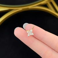 Collane con Pendenti Delicati in Oro 18K con Diamanti Coltivati in Laboratorio a Taglio Stella Brillante, Catenine con Charms di Diamanti, Gioielli Raffinati da Donna