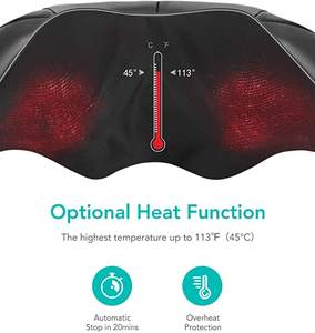 Ganzkörper <span class=keywords><strong>Rolling</strong></span> Kneten Beheizter Hals Elektrisches Massage kissen Shiatsu Nacken Schulter massage gerät - Product Image 4
