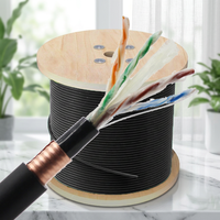 Kabel Luar Ruangan Aixton Jelly CAT6 SFTP 23AWG 0.56mm Tembaga Murni PVC+PE Selubung Ganda 100m Harga kabel cat 6 Jelly