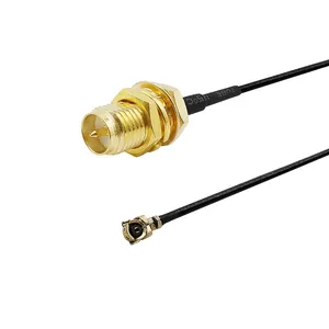 Cabo de extensão de pigtail rf, cabo de extensão da porca do conector fêmea sma para u. fl ipx ipex rf