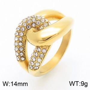 Anello Geometrico Irregolare a Doppia Fila di Diamanti con Larghezza Esagerata, Personalità di Alta Gamma e Montatura in Acciaio al Titanio - Product Image 5