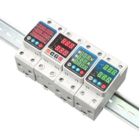 QINGSENG Protector de Sobretensión y Baja Tensión Ajustable con Relé 220V 230V para Riel DIN, Doble Pantalla, Protección contra Sobrecorriente 40A 63A 80A