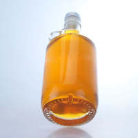Carafe à spiritueux en verre silex extra premium avec bouchon en liège, origine Shandong, bouteille à col avec poignée pour le conditionnement du rhum vieilli et de la cachaça
