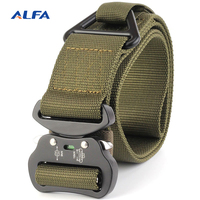 Ceintures en nylon Alfa pour hommes Ceinture tactique Rigger avec anneau en V Boucle en aluminium robuste à dégagement rapide pour hommes