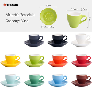 Custom logo <strong>Espress</strong> Design Cafe White Custom Logo Cappuccino Classic White Porcelain Ceramic Tea Coffee <strong>Cups</strong> and Saucers Set - Product Image 3