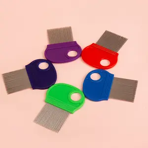 Dog Hair Smooth Lice Comb Pet Stainless Steel Detangling Comb With Magnifying Glass