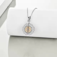 Bijoux de crémation Collier pendentif urne en argent sterling 925 3A Zircon tournesol gravé You Are My Sunshine
