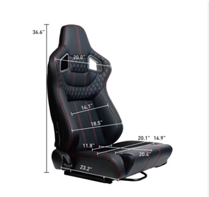 Sièges de voiture noirs YLA de haute qualité, sportifs, réglables, type baquet, pour la simulation de course, compatibles <span class=keywords><strong>BMW</strong></span> et Honda, en cuir - Product Image 4