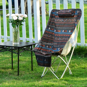 Sedia a sdraio pieghevole con schienale alto, comoda e reclinabile, portatile con vano portaoggetti, per esterni, spiaggia e campeggio, Arredamento da esterno - Product Image 4