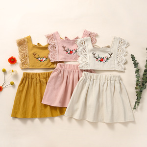 Nouvel ensemble de vêtements pour bébé fille d'été, design spécial, mode, plusieurs couleurs, poignets en dentelle - Product Image 5