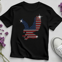 Transfert thermique personnalisé avec strass pour la fête de l'Indépendance, motif en strass pour t-shirt
