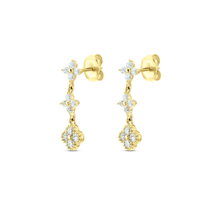CANNER Pendientes de Plata de Ley S925 con Circonitas Coloridas, Pendientes de Pétalos con Circonitas 5A, Pendientes Colgantes con Cadena, 14k 18k 2023 - Product Image 1