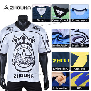 Camiseta de Fútbol Retro de Malla de Poliéster de Alta Calidad Personalizada OEM, Camiseta Holgada de Estilo Cuadrado, Camiseta Corta de Estilo Urbano, Jersey de Fútbol Americano - Product Image 2