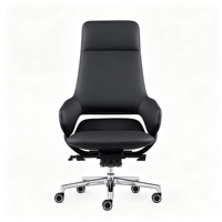 Chaise de bureau de direction de luxe à dossier haut, chaise de patron en cuir véritable avec fonction d'inclinaison
