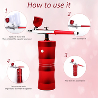 Máquina de aerógrafo para maquillaje, PISTOLA DE PULVERIZACIÓN, juego de aerógrafo Facial, Mini aerógrafo para pintura Nail Art