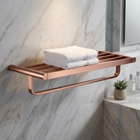 Porte-serviettes en acier inoxydable 304 Kaiping Aida, couleur or rose, étagère contemporaine pour accessoires de salle de bain