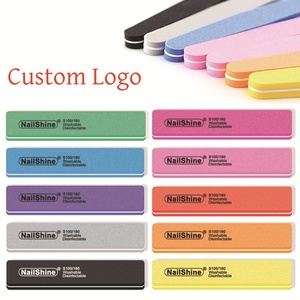Lima de Uñas Rectangular de Esponja 100/180 con Logotipo Personalizado, Doble Cara, para Uso en Salones de Manicura - Product Image 1