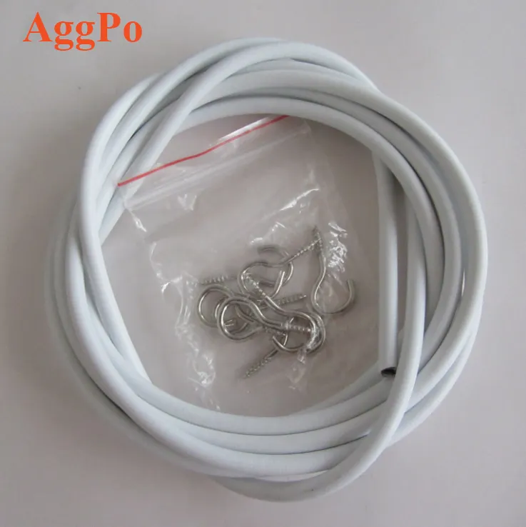 Stretch Wire,Spring Expanding Curtain Wire with PVC Coat and 12 pcs Hooks