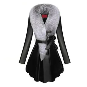 Manteau d'hiver en fausse fourrure pour femme, manteaux en peau de mouton, couleur Pure, fausse fourrure de renard, fixation à pression, 8xl