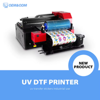 Imprimante à plat UV DTF Refinecolor, imprimante à rouleaux UV DTF pour l'impression d'autocollants, d'étiquettes, de logos, d'emballages