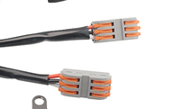 Foco LED para motocicleta de 300W con control remoto, arnés de cableado de faro uno a dos, luz alta/baja y estroboscópica, directo de fábrica