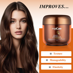 Mascarilla de Crema de Aceite de Argán Marroquí con Queratina Orgánica Sin Sulfatos, Etiqueta Privada, Reparación Profunda, Suavizante, Tratamiento de Salón, Nutritiva para Cabello Seco - Product Image 1