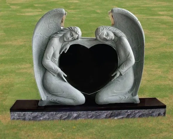 Памятная Статуя Ангела из черного гранита, надгробие любви
