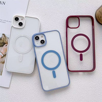 Coque Transparente Colorée Antichoc Magnétique 2-en-1 à Bords Souples et Dos Rigide en Acrylique Coloré pour iPhone 17/17
