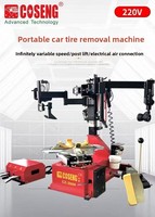 COSENG CZ-288 220V Équilibreuse de roues portable, machine de démontage de pneus montée sur véhicule, changeur de pneus automatique, service mobile de pneus