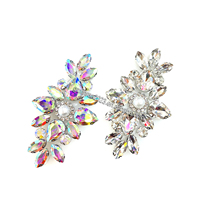 Appliques en verre perlé faites à la main PH063, motifs, accessoires, appliques en strass à coller au fer