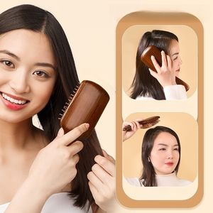 Cepillo para el Cabello de Madera de Sándalo Natural Ecológico, Peine de Masaje Capilar Suave Real para Salones, Peine de Masaje Meridiano con Cojín de Aire - Product Image 5