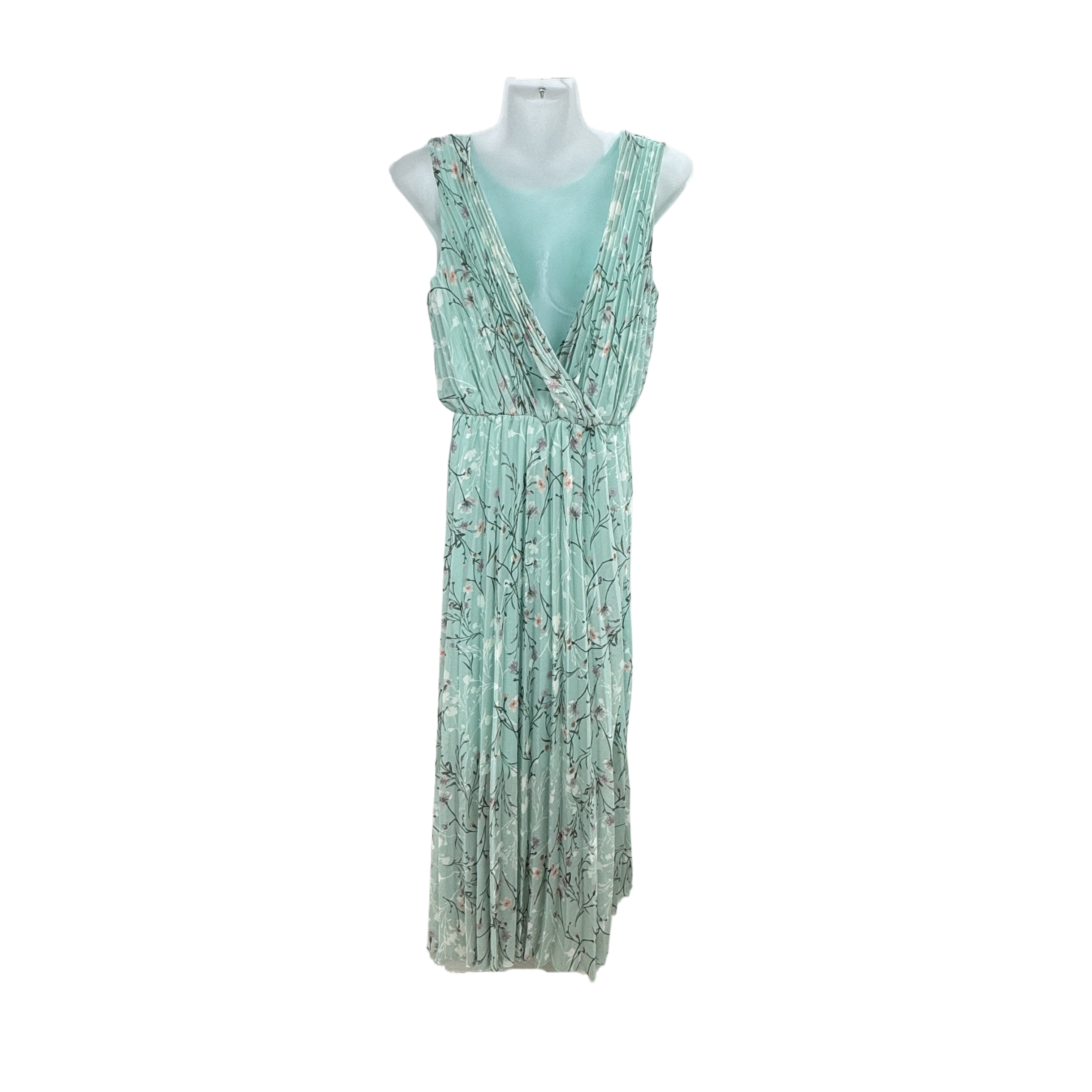 sachin and babi light blue dress Blue Halter Sleeveless Pleated Chiffon Dress 33.83 main image 0