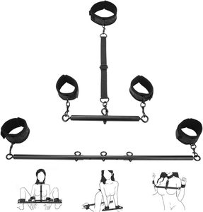 Spreader Bar Sex Toys with Wrist Ankle Neck <strong>Collar</strong> Restraint Kits Adjustable Handcuffs <strong>Collar</strong> Bondage Set <strong>BDSM</strong> for Adult Couple - Product Image 1
