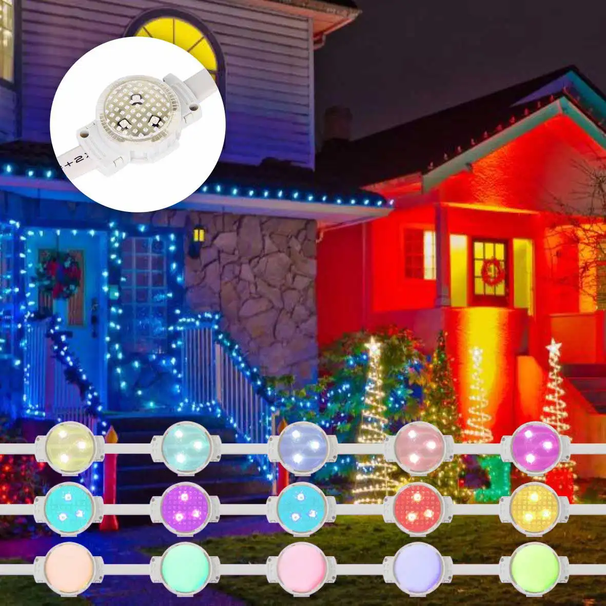Permanent 12V 0.61W Outdoor Pixel Lights Waterproof IP68 30mm Landscape Decorations Lighting Christmas Point Lights