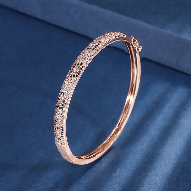 Bracelet en or Rose plaqué cuivre et zircon pour femmes, 2023