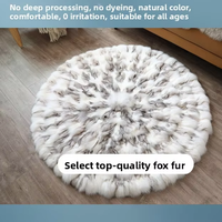 Tapis en fourrure de renard de haute qualité, ronds, modernes, durables, antidérapants, pour la chambre des enfants, avec support en peluche