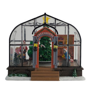 Décoration intérieure, lumières LED multicolores à piles, maison de Noël en acrylique animée avec arbre en mouvement - Product Image 3