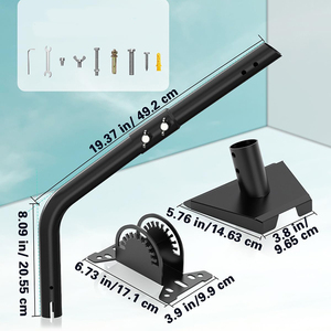 JH-Mech Gen 3 <span class=keywords><strong>Support</strong></span> pour Starlink Kit de montage de toit <span class=keywords><strong>mural</strong></span> en acier au carbone robuste <span class=keywords><strong>Support</strong></span> de poteau d'<span class=keywords><strong>antenne</strong></span> réglable à 180 degrés en forme de l - Product Image 2