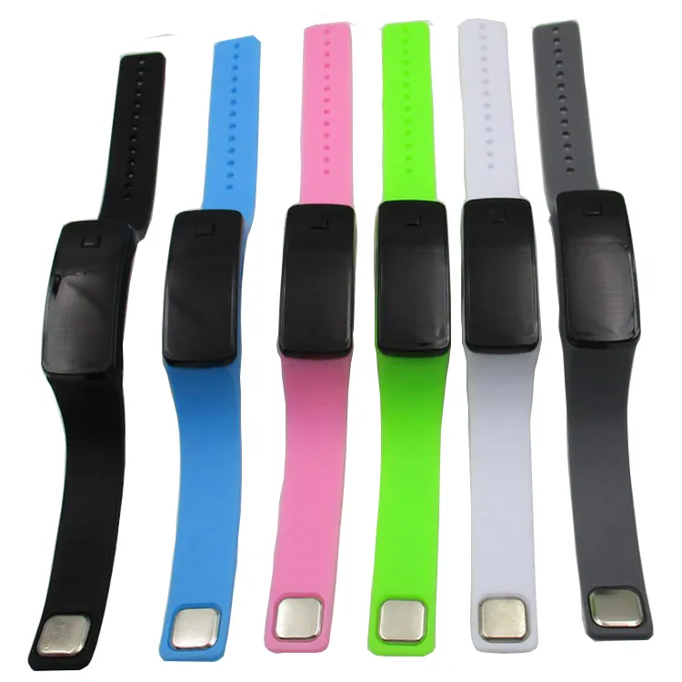 Comfortable Silicone Sports Wristband Digital LED Watch with LOGO custom made
