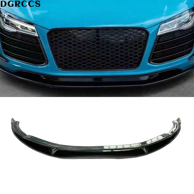 For AUDI R8 2008-2015 Genuine Carbon Fiber Front Bumper Lip Accessory Kit