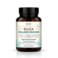 Complément alimentaire OEM Silica Collagen Builder 10 mg par capsule, 60 capsules, pour la formation du collagène et la santé de la peau, des cheveux et des ongles