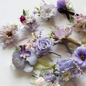 新娘新郎婚礼舞会活动人工仿真紫色系列胸针肩花手腕花胸花 - Product Image 5